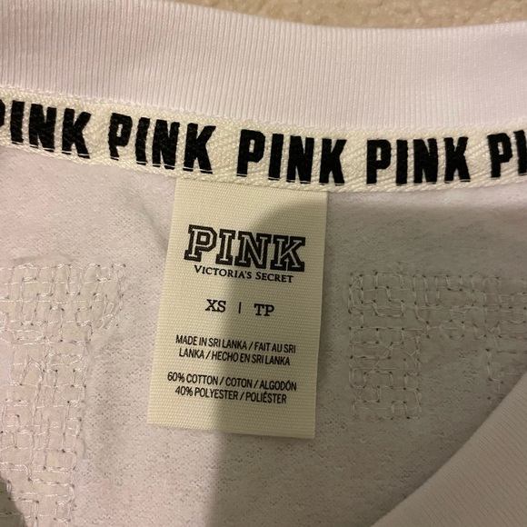 Vs pink bling sweatshirt-oversized X-small NWOT - Picture 7 of 7